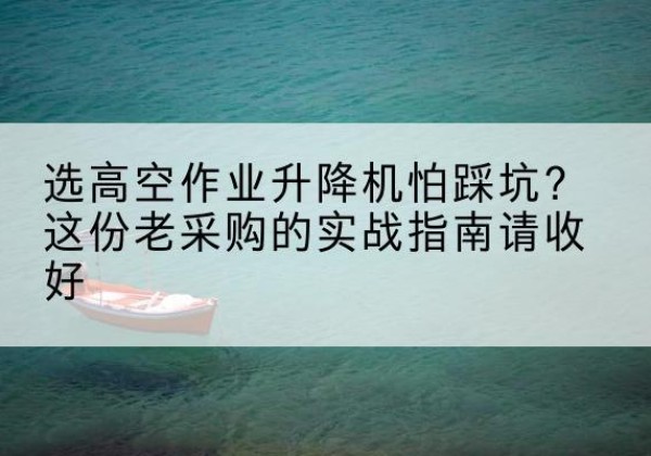 靖边高空作业升降机厂家推荐-选高空作业升降机怕踩坑？这份老采购的实战指南请收好