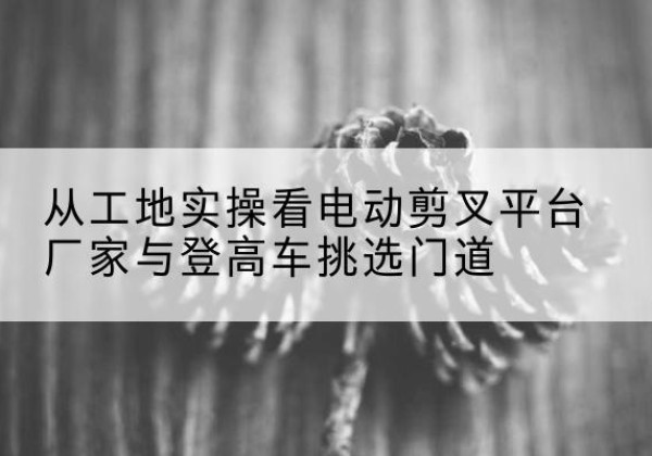 靖边电动剪叉升降平台厂家-从工地实操看电动剪叉平台厂家与登高车挑选门道